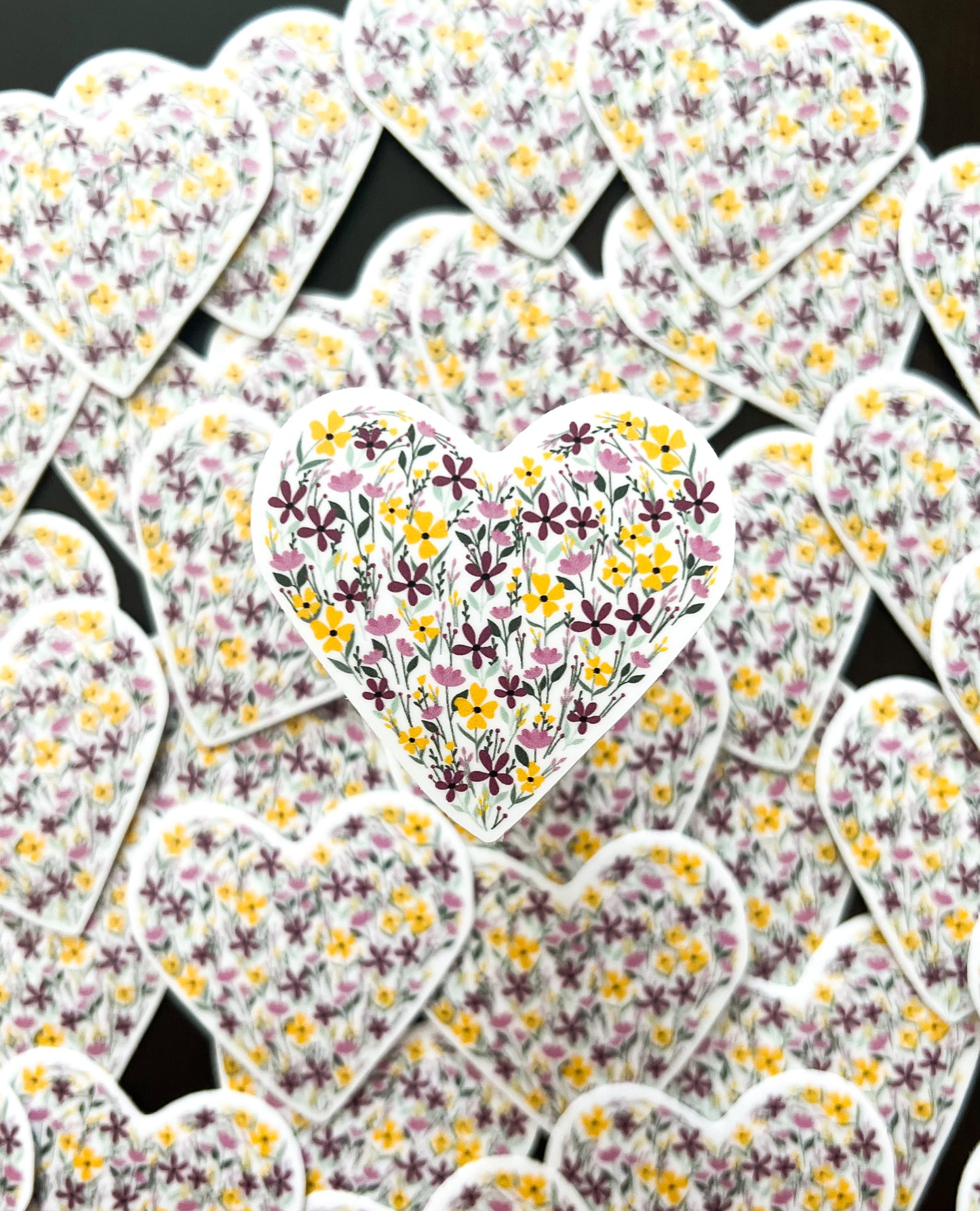 Floral Heart: Vinyl Waterproof Sticker