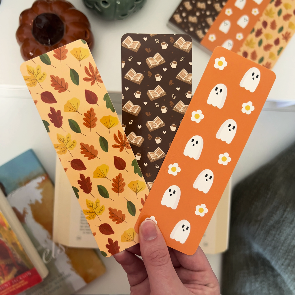 Cozy Cafe Bookmark — Books and Cocoa Reading Night Design