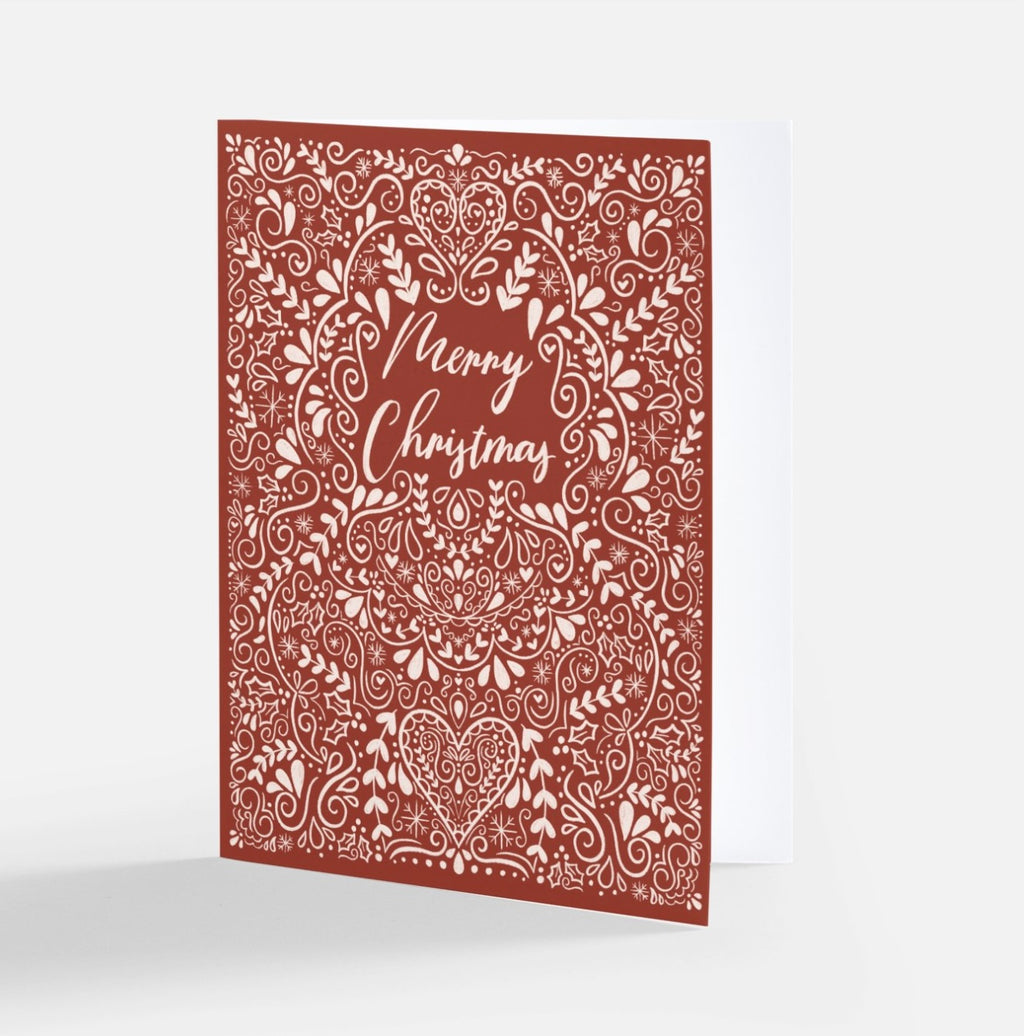 Greeting Card: Gingerbread Wonderland: Berry Red