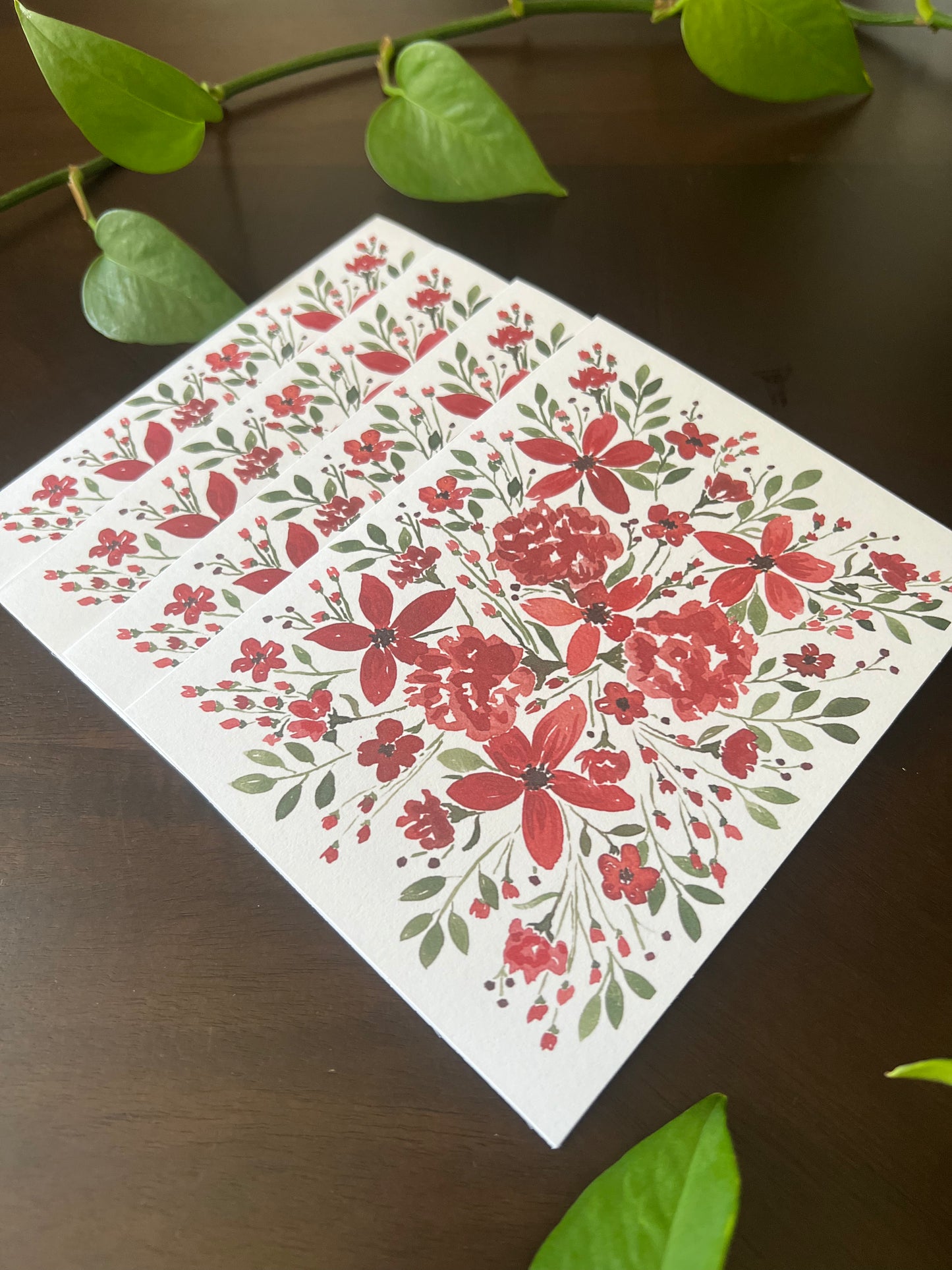 Pack of four greeting cards: Amy’s Flowers