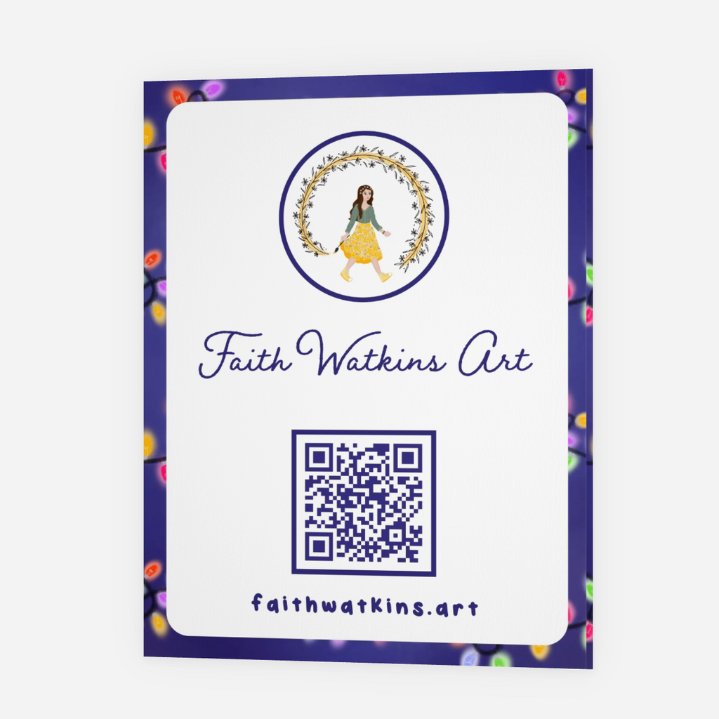 Card with 'Faith Watkins Art' logo and QR code on a white background