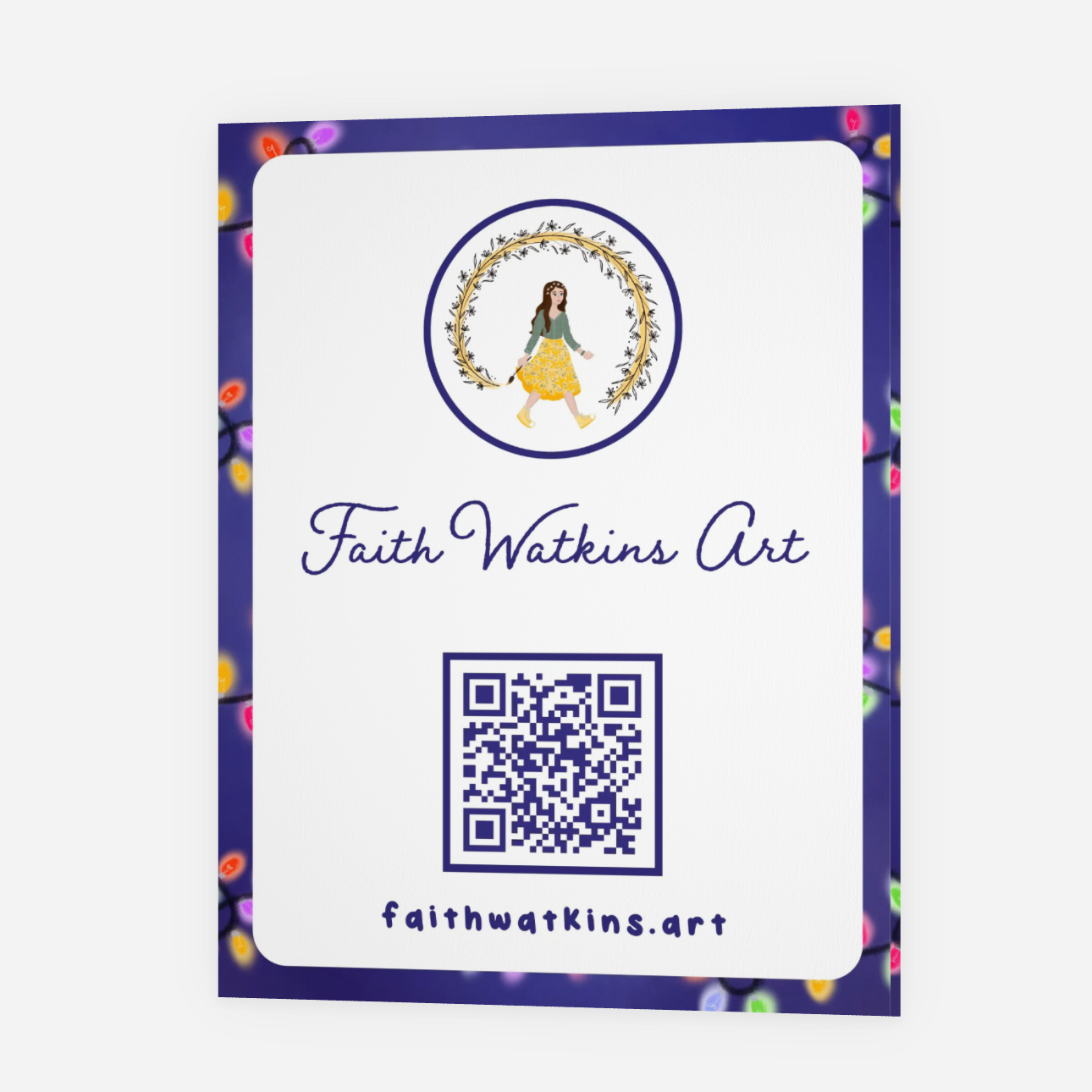 Card with 'Faith Watkins Art' logo and QR code on a white background